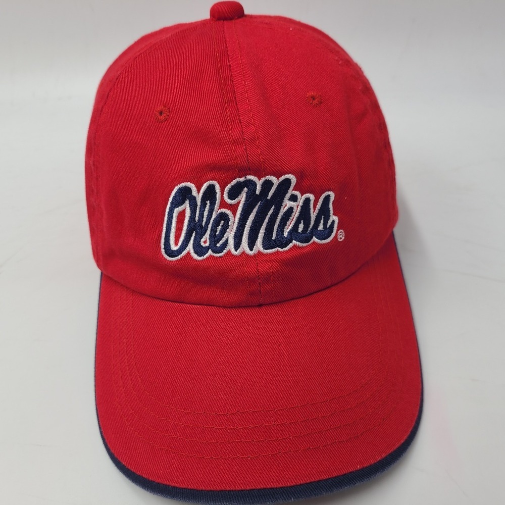 Ole Miss Rebels Hat Strapback Red Blue Signatures NCAA Cotton Casual Wear Men
